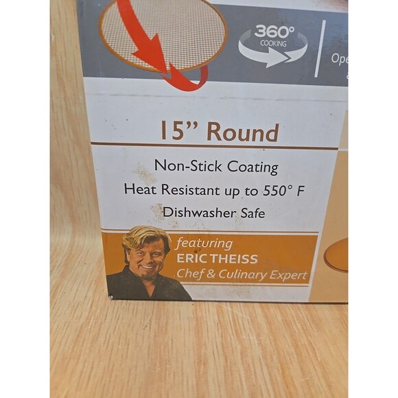 12” COPPER CHEF PERFECT PIZZA & CRISPER PAN 3 PIECE, NON-STICK 550F HEAT RESIST - Picture 5 of 7